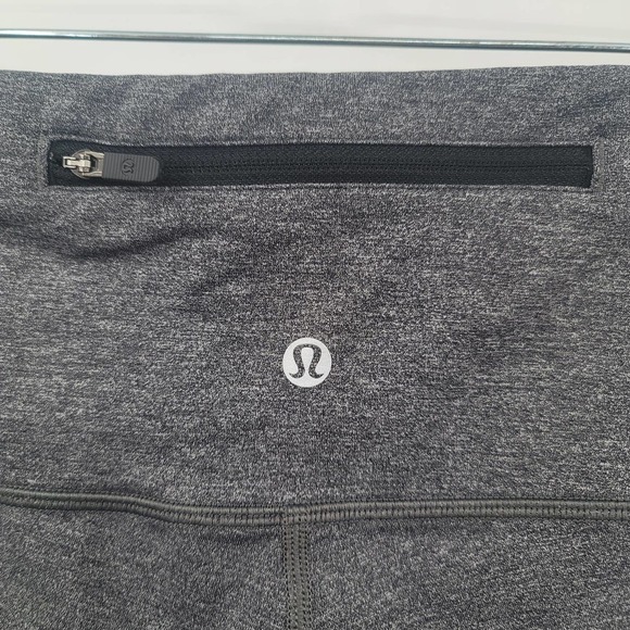 LULULEMON On Your Mark Crop (23") Heathered Black / Black Size 6 Active Running - Picture 7 of 15